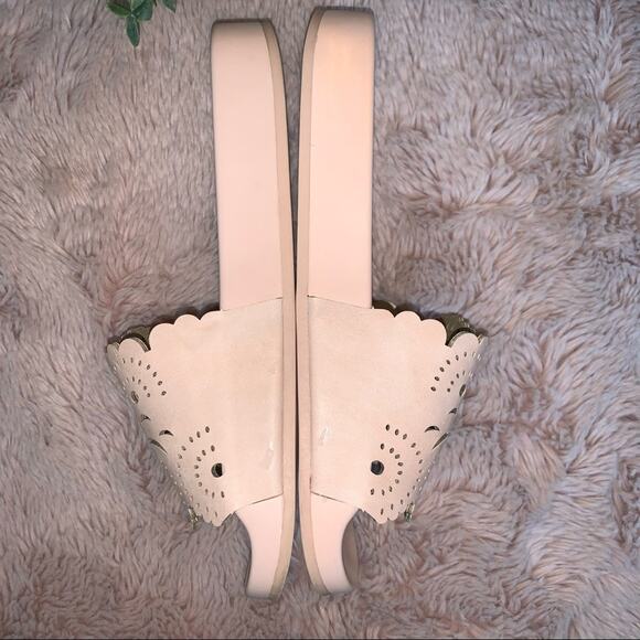 Nanette Lepore Light Pink Floral Laser Cut Slip On Summer Sandals Size: 6 - Picture 6 of 12